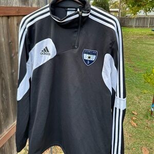 Adidas Climacool 1/4 Zip LongSleeve Pullover Sz:large sporting blue valley Logo.